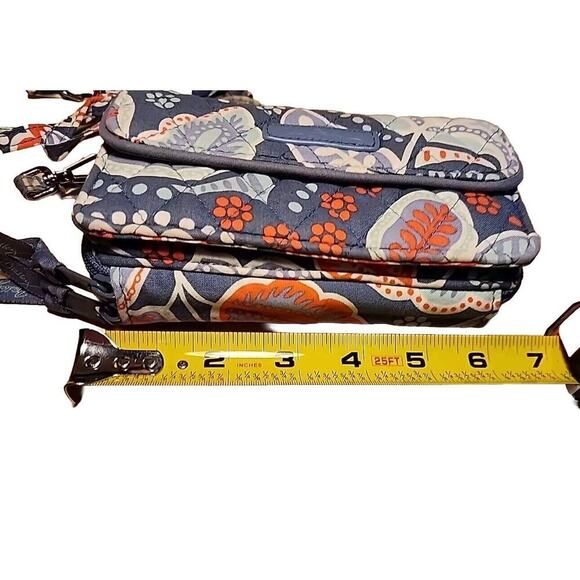 Vera Bradley Crossbody Wallet Mod Floral Blue Excellent Condition - Picture 7 of 9